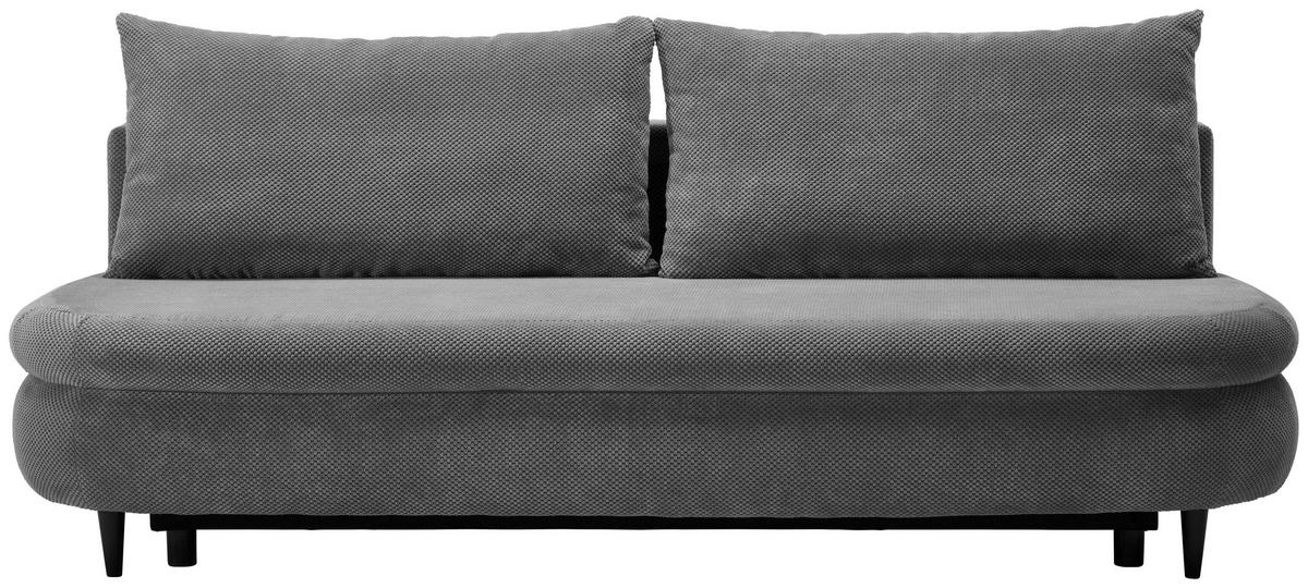 SCHLAFSOFA in Webstoff, Plüsch Grau  - Schwarz/Grau, Design, Holz/Textil (213/89/105cm) - Novel