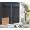 SCHWEBETÜRENSCHRANK 200/236/65 cm 2-türig Grau, Eichefarben  - Chromfarben/Eichefarben, MODERN, Holzwerkstoff (200/236/65cm) - MID.YOU