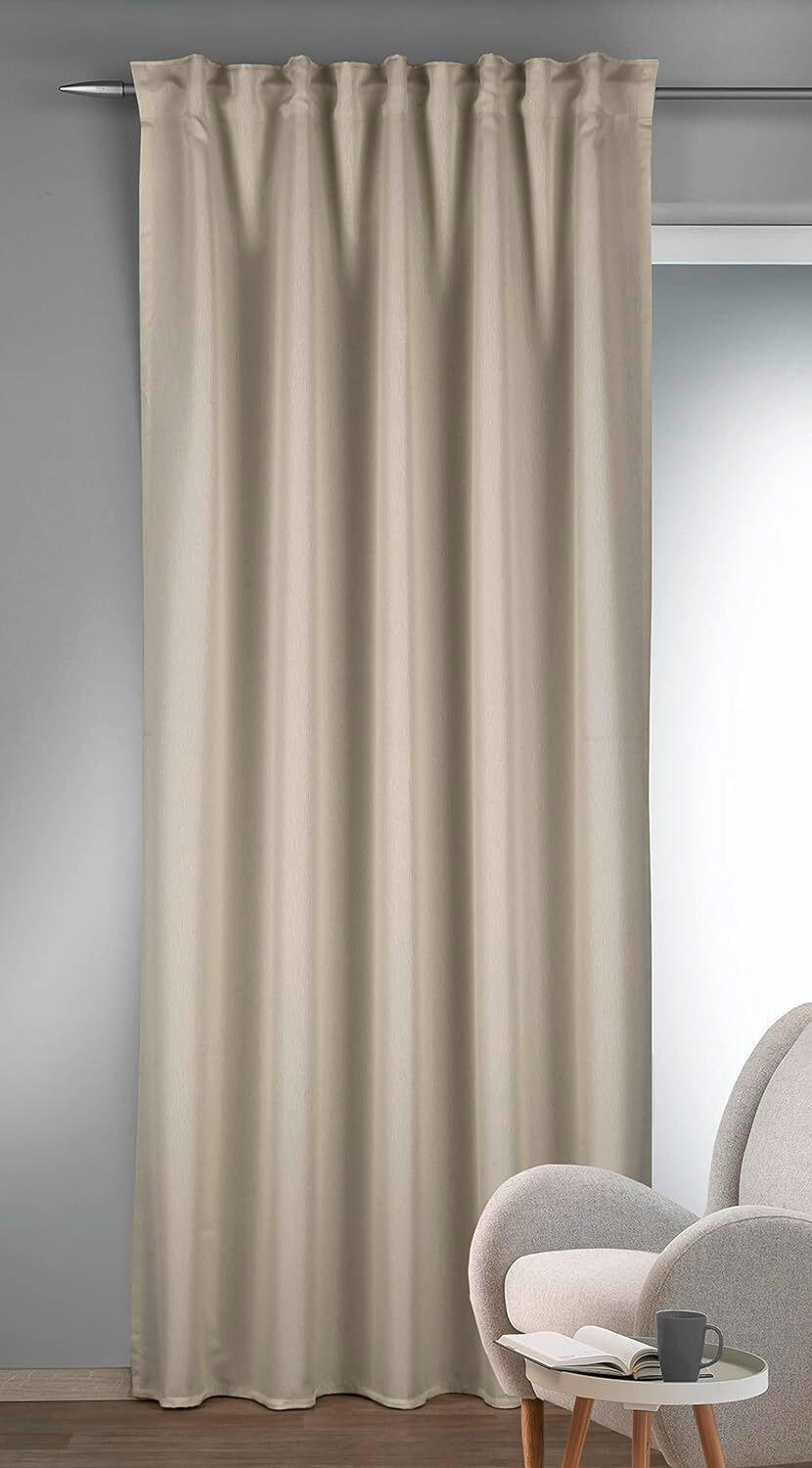 FERTIGVORHANG blickdicht  - Creme, Basics, Textil (135/245cm)
