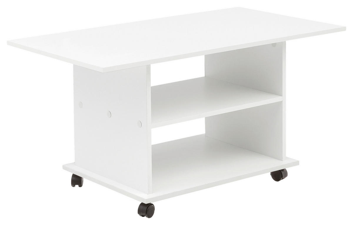 KONFERENČNÍ STOLEK, bílá, kompozitní dřevo, 95/54,5/51 cm - bílá, Moderní, kompozitní dřevo/plast (95/54,5/51cm) - MID.YOU