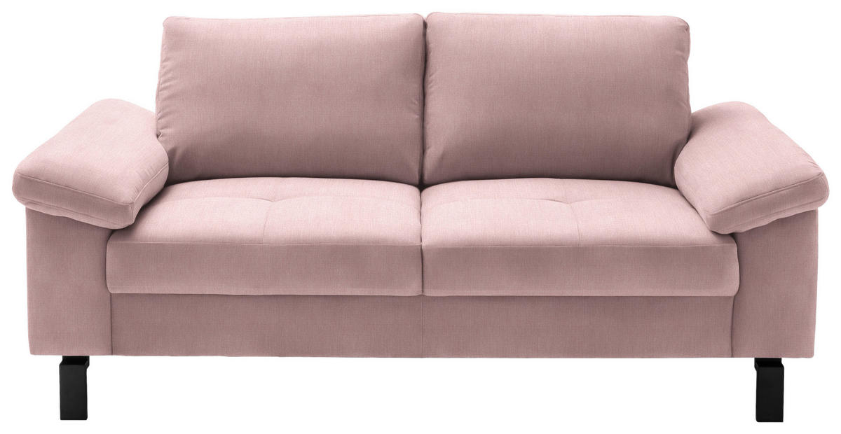 2-SITZER-SOFA in Velours Rosa  - Schwarz/Rosa, Design, Textil/Metall (186/86/97cm) - Pure Home Lifestyle