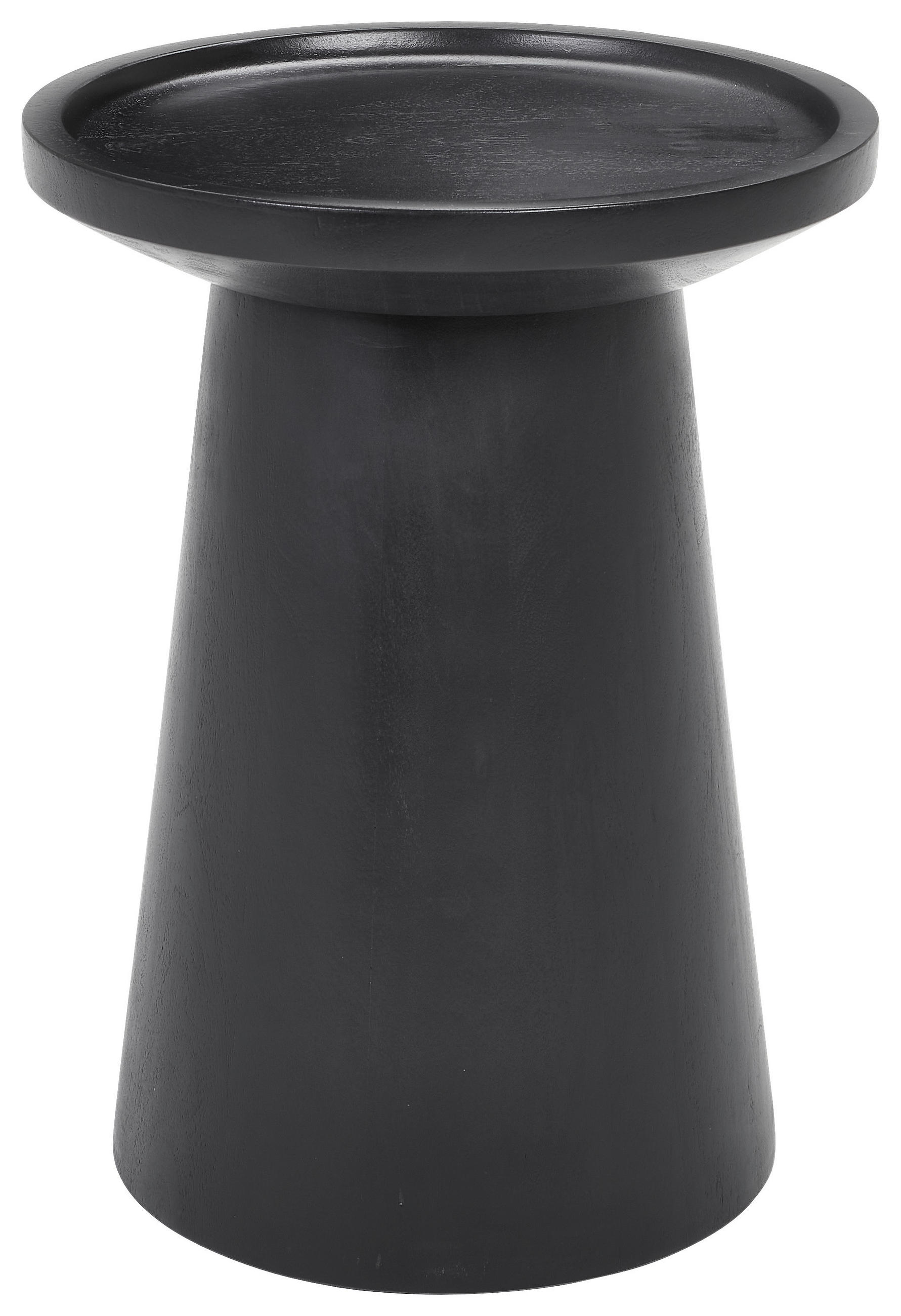 BEISTELLTISCH 50/50/48 cm Akazie vollmassiv Schwarz rund  - Schwarz, Design, Holz (50/50/48cm) - Carryhome