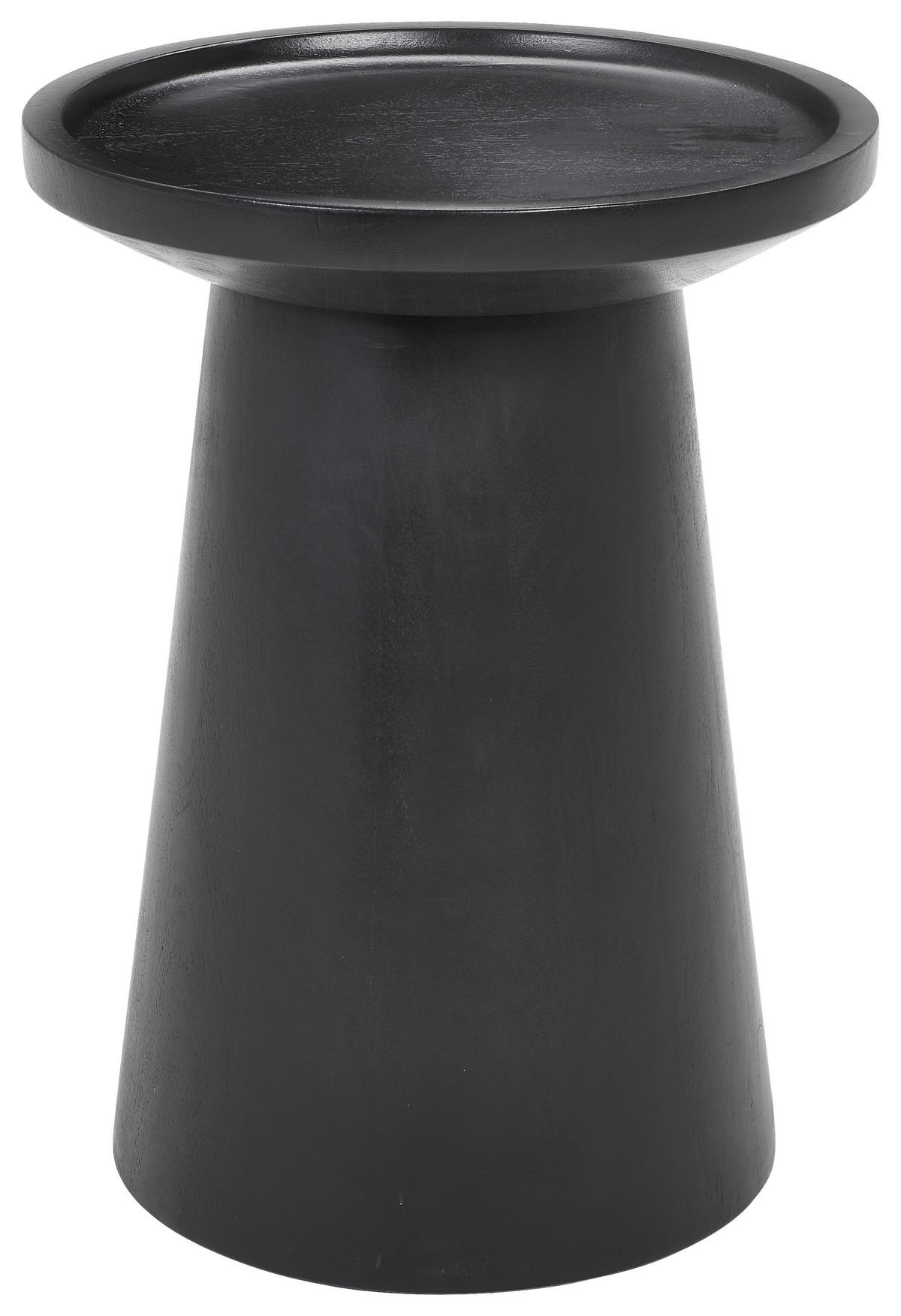 BEISTELLTISCH 50/50/48 cm Akazie vollmassiv Schwarz rund  - Schwarz, Design, Holz (50/50/48cm) - Carryhome