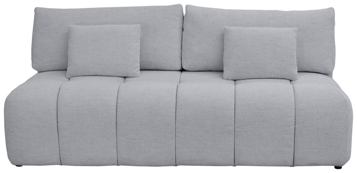 BOXSPRINGSOFA in Chenille Hellgrau  - Hellgrau/Schwarz, MODERN, Kunststoff/Textil (210/72/105cm) - Cantus