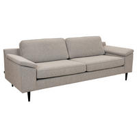 2,5-SITS SOFFA i svart, greige  - greige/cognacfärgad, Basics, metall/trä (226/85/92cm) - Pure Home Comfort