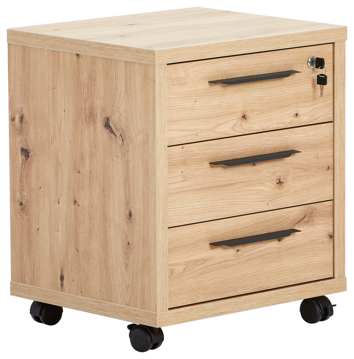 ROLLCONTAINER Eiche Artisan  - Anthrazit/Eiche Artisan, Design, Holzwerkstoff/Kunststoff (52/61/44cm) - Carryhome