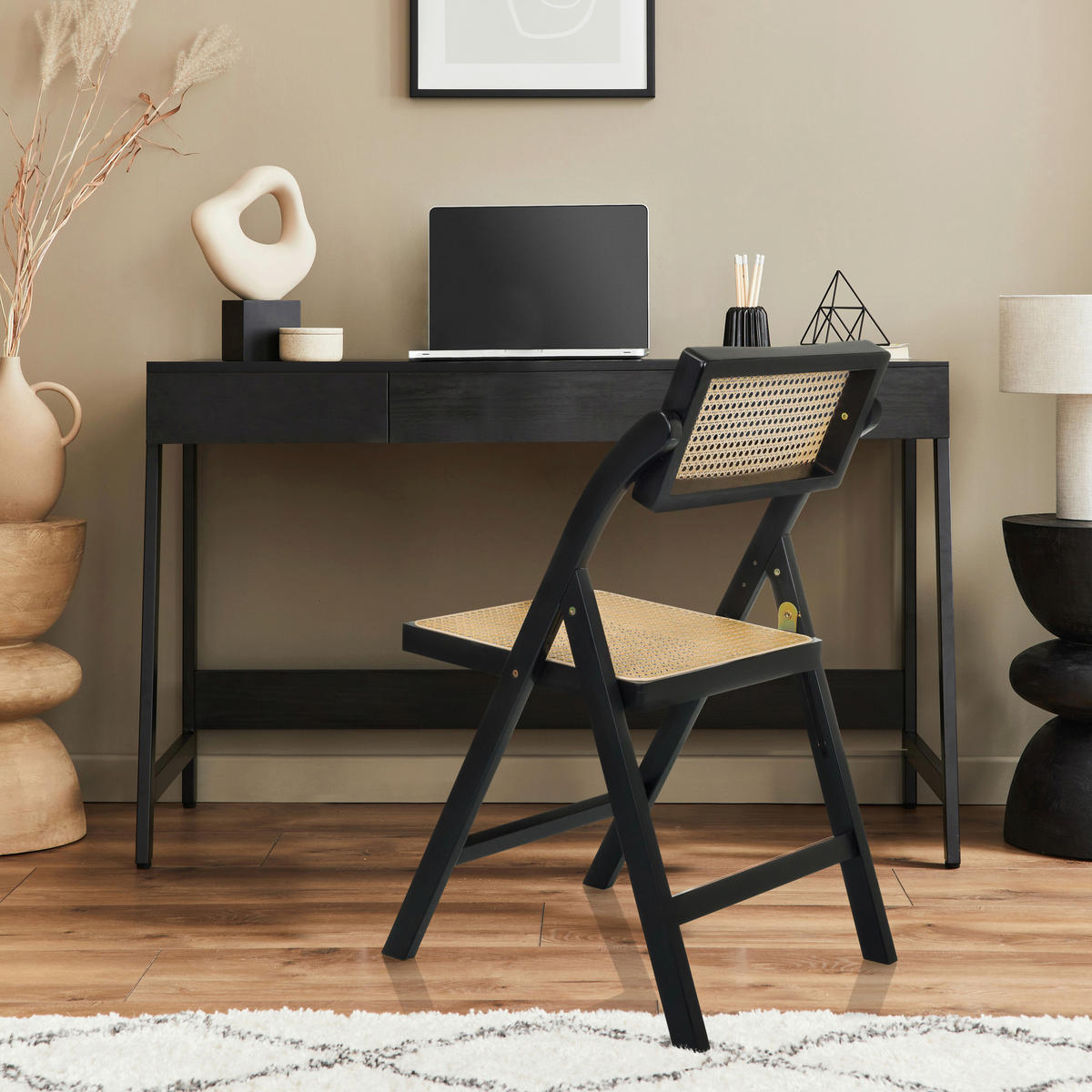 FÄLLSTOL i trä brun, svart  - brun/svart, Modern, trä (45,5/83,5/45cm) - MID.YOU