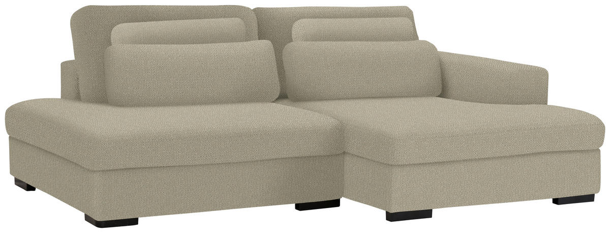 ECKSOFA in Chenille Cappuccino  - Schwarz/Cappuccino, Design, Kunststoff/Textil (223/158cm) - Lomoco