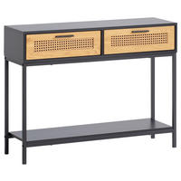 KONSOLENTISCH in Holzwerkstoff 100/30/75 cm   - Schwarz/Braun, Konventionell, Holzwerkstoff/Metall (100/30/75cm) - Livetastic
