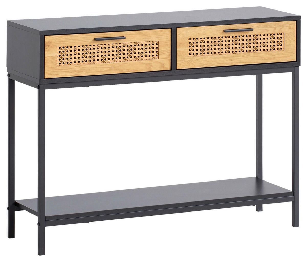KONSOLENTISCH in Holzwerkstoff 100/30/75 cm   - Schwarz/Braun, Konventionell, Holzwerkstoff/Metall (100/30/75cm) - Livetastic