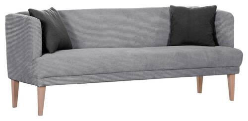 SITZBANK 210/83/70 cm Cord Anthrazit, Eichefarben, Hellgrau Holz  - Eichefarben/Anthrazit, Design, Holz/Textil (210/83/70cm) - Landscape
