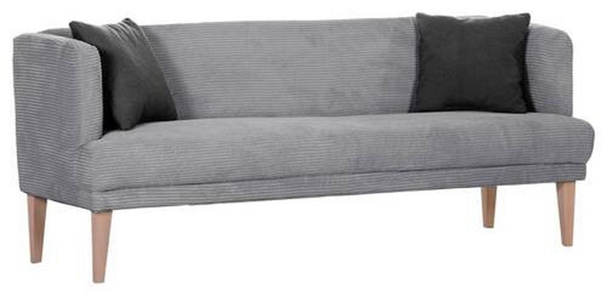 SITZBANK in Textil Anthrazit, Eichefarben, Hellgrau  - Eichefarben/Anthrazit, Design, Holz/Textil (210/83/70cm) - Landscape
