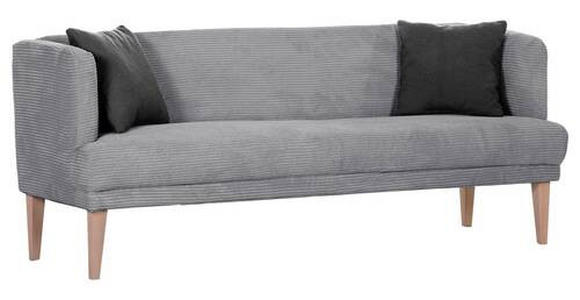 SITZBANK 210/83/70 cm Cord Anthrazit, Eichefarben, Hellgrau Holz  - Eichefarben/Anthrazit, Design, Holz/Textil (210/83/70cm) - Landscape