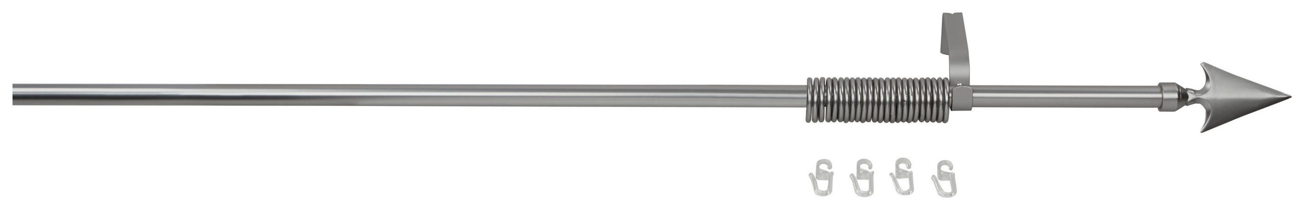 Rundstangengarnitur 1-Lfg Tina Silberfarben L: 130-240 cm