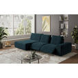 ECKSOFA in Velours Dunkelblau  - Schwarz/Dunkelblau, Design, Kunststoff/Textil (174/342cm) - Xora