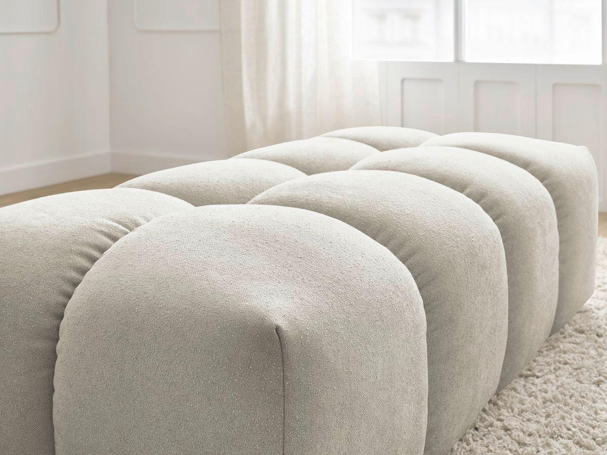 HOCKER EVEREST Struktur Beige  - Beige/Schwarz, MODERN, Kunststoff/Textil (140/70/40cm)