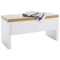GARDEROBENBANK 91/45/38 cm  - Weiss/Eichefarben, Natur, Holzwerkstoff (91/45/38cm)