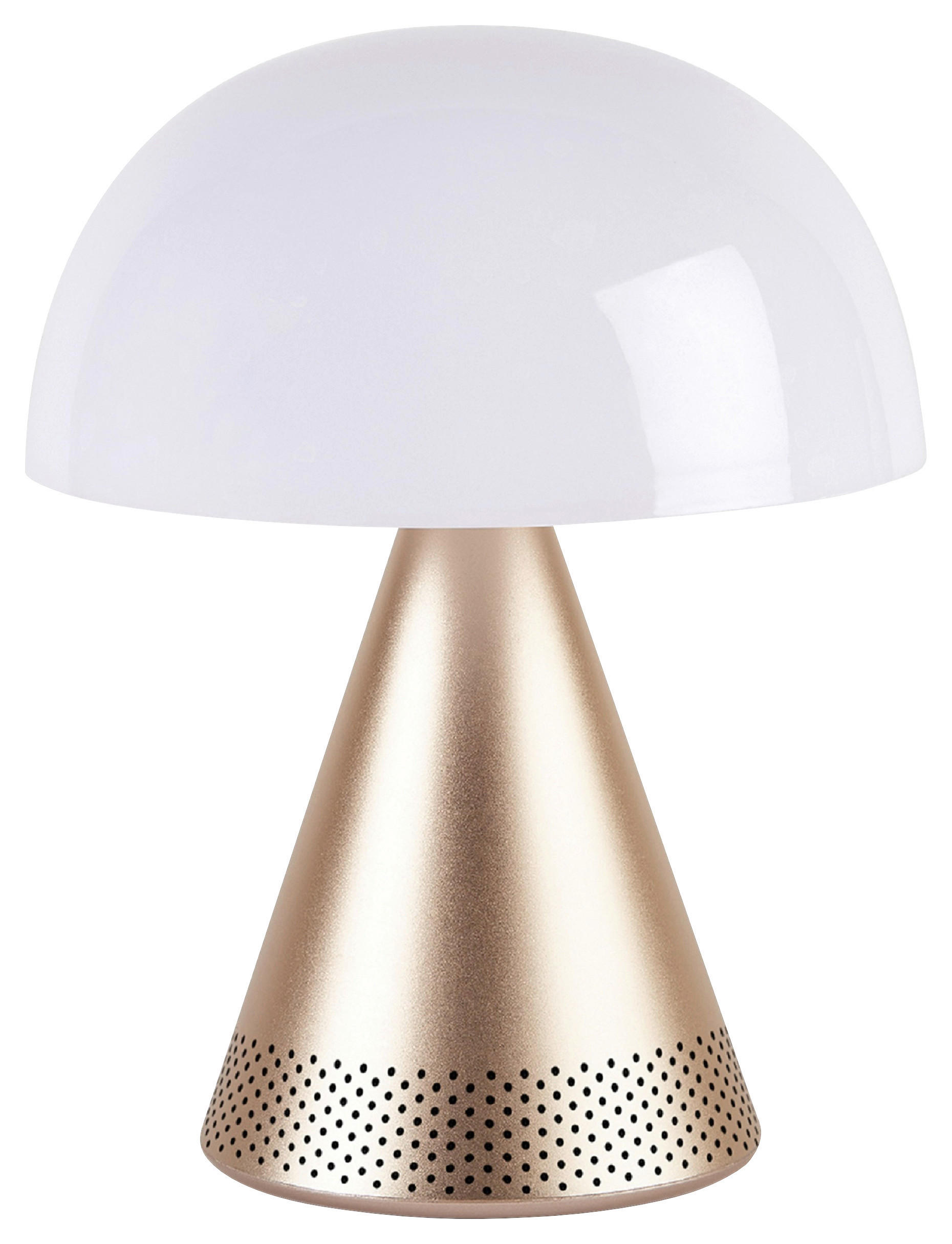 AKKU-TISCHLEUCHTE 14/17/14 cm - Goldfarben, Design, Kunststoff/Metall (14/17/14cm)