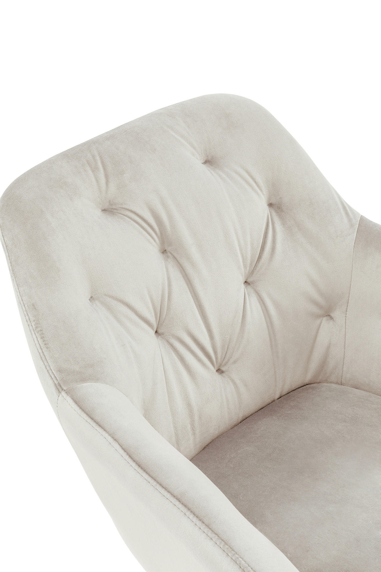 ARMLEHNSTUHL  in Samt  - Creme/Schwarz, MODERN, Textil/Metall (61/85/45cm) - Livetastic
