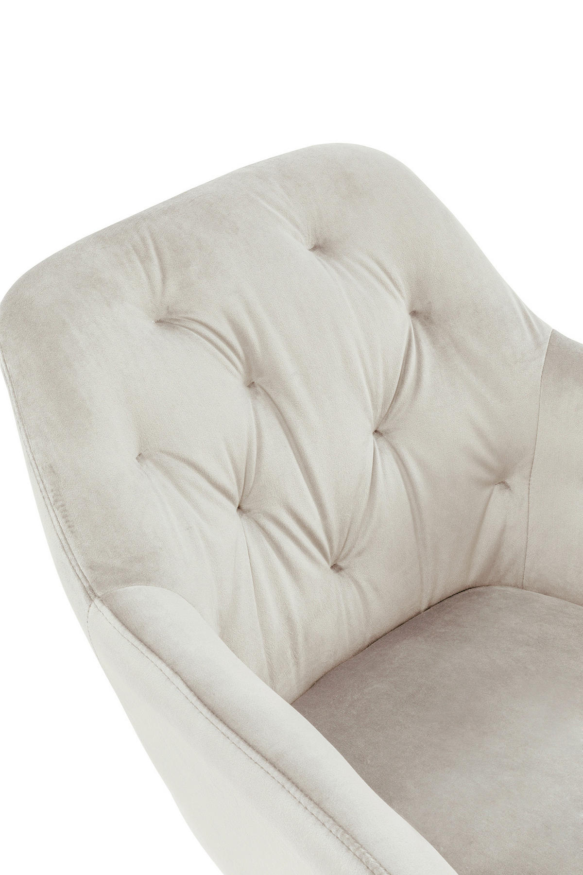 ARMLEHNSTUHL  in Samt  - Creme/Schwarz, MODERN, Textil/Metall (61/85/45cm) - Livetastic