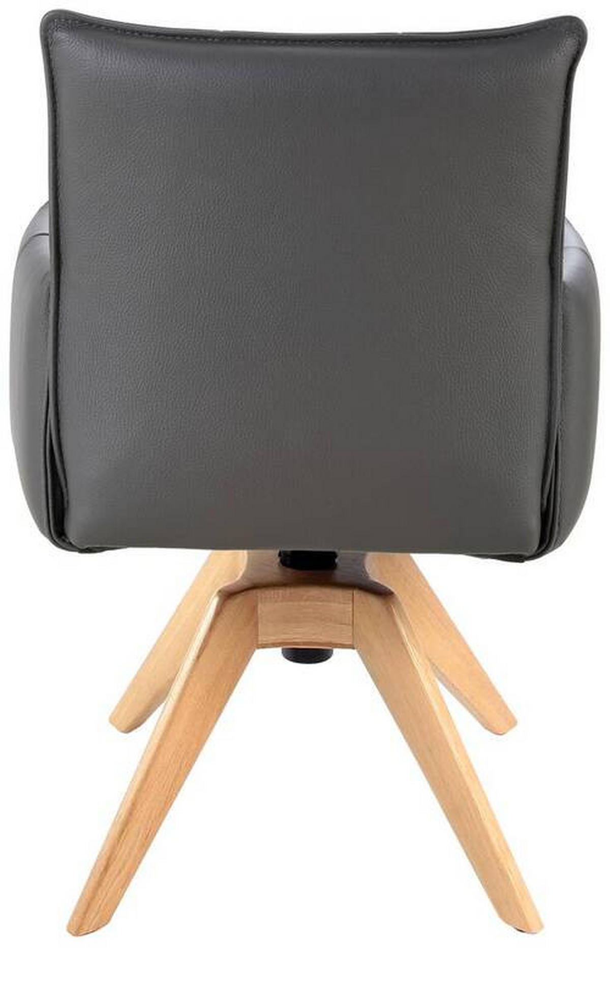 ARMLEHNSTUHL  in Echtleder pigmentiert  - Eichefarben/Anthrazit, Design, Leder/Holz (86/57/65cm) - Valnatura