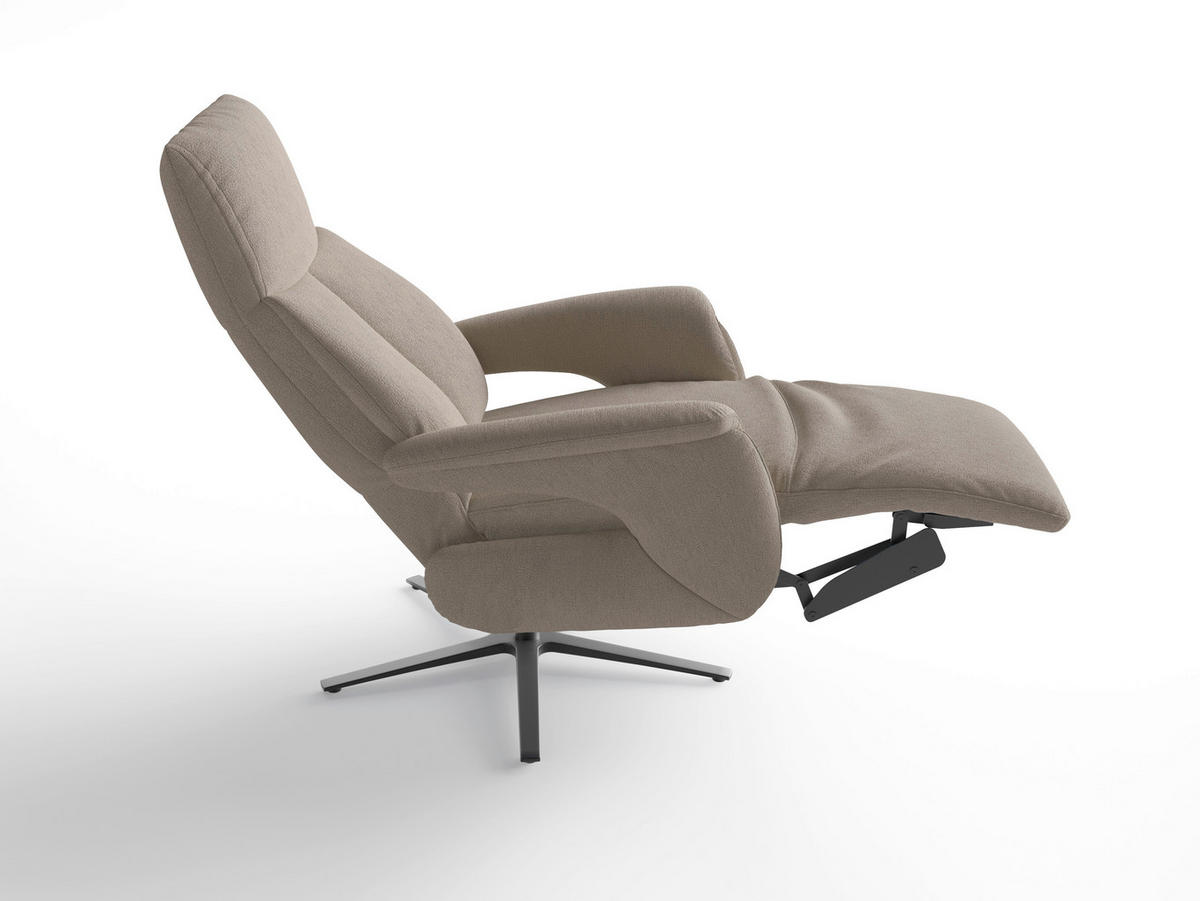 RELAXSESSEL Textil Taupe  - Taupe/Schwarz, Basics, Textil/Metall (75/113/85cm) - Sit & More