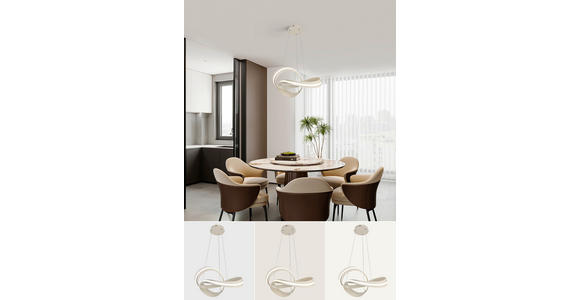 LED-HÄNGELEUCHTE 52/52/120 cm  - Sandfarben, Design, Kunststoff/Metall (52/52/120cm) - Novel