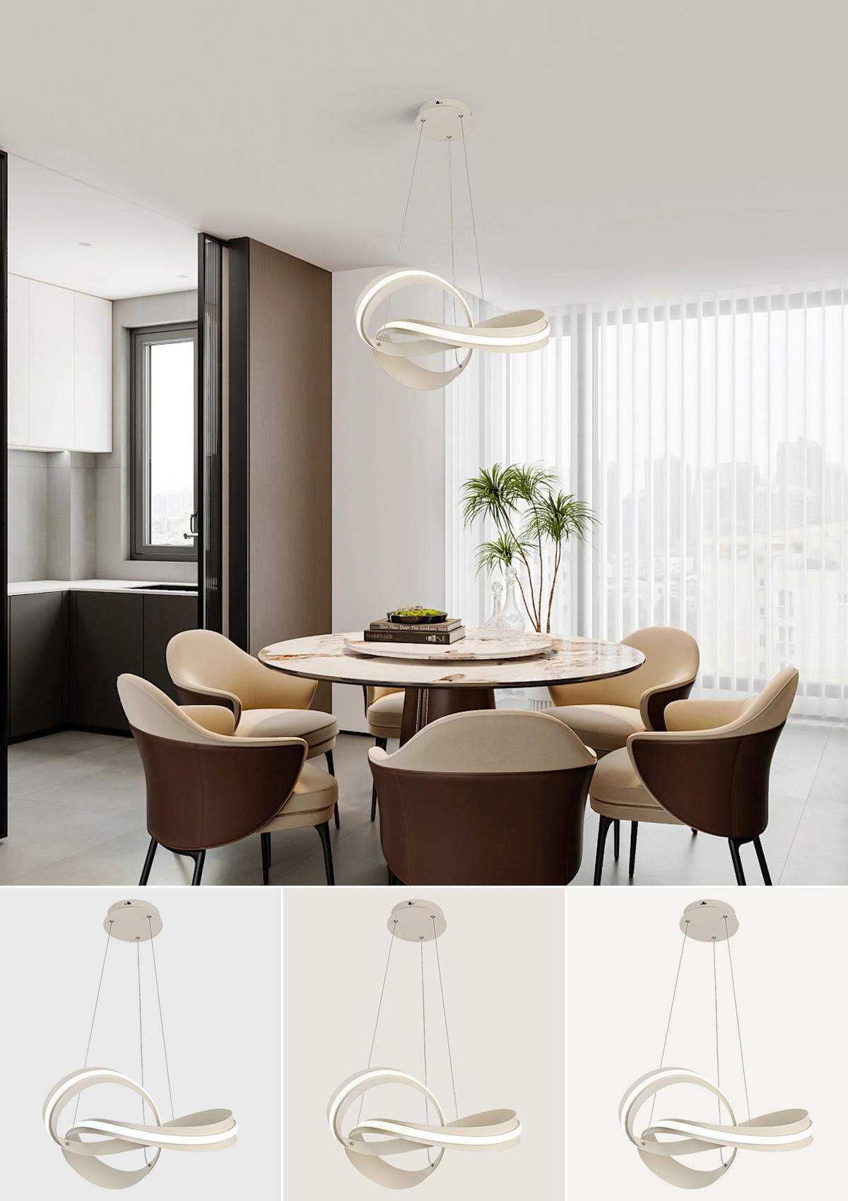 LED-HÄNGELEUCHTE 52/52/120 cm  - Sandfarben, Design, Kunststoff/Metall (52/52/120cm) - Novel