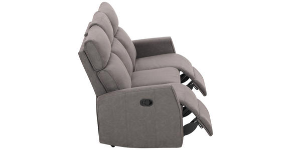 3-SITZER-SOFA Mikrofaser Grau  - Schwarz/Grau, KONVENTIONELL, Kunststoff/Textil (180/105/93cm) - Xora