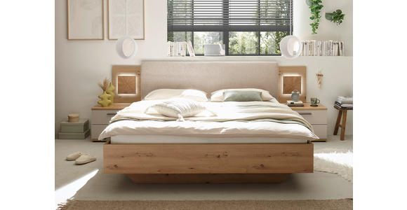 BETTANLAGE 180/200 cm  in Creme, Kaschmir, Eiche Artisan  - Kaschmir/Creme, KONVENTIONELL, Holzwerkstoff/Textil (180/200cm) - Xora