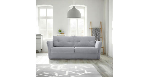 SCHLAFSOFA Webstoff Hellgrau  - Hellgrau/Schwarz, KONVENTIONELL, Kunststoff/Textil (220/89/104cm) - Carryhome
