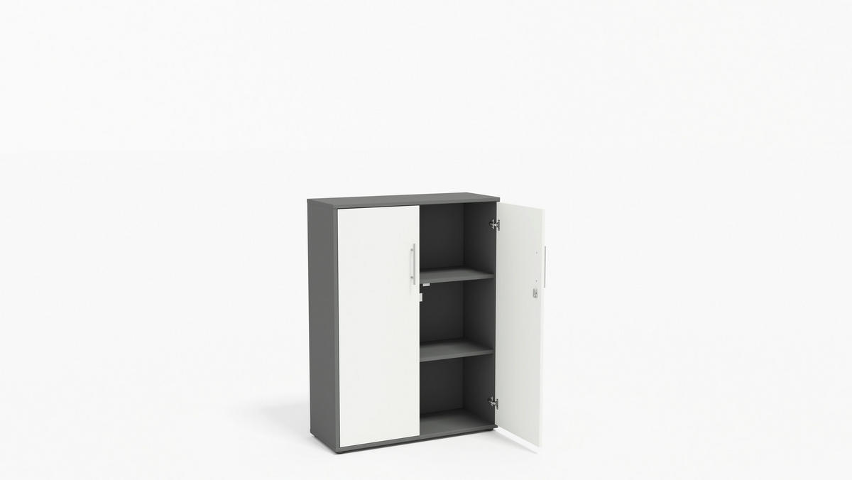 AKTENSCHRANK Anthrazit, Weiß  - Anthrazit/Weiß, MODERN, Holzwerkstoff (128,5/185,6/33cm) - MID.YOU