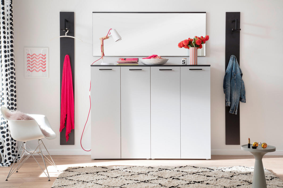 GARDEROBE 4-teilig  in 220/200/38 cm  - Anthrazit/Grau, KONVENTIONELL, Holzwerkstoff (220/200/38cm) - Moderano