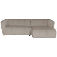 ECKSOFA LIVOLI in Chenille Creme  246/160 cm  - Creme/Schwarz, Design, Textil (246/160cm) - MID.YOU
