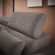 ECKSOFA in Velours Graubraun  - Graubraun/Schwarz, Design, Textil/Metall (264/299cm) - Novel