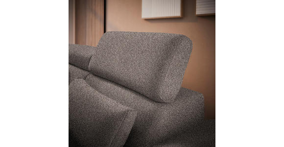 ECKSOFA in Velours Graubraun  - Graubraun/Schwarz, Design, Textil/Metall (264/299cm) - Novel