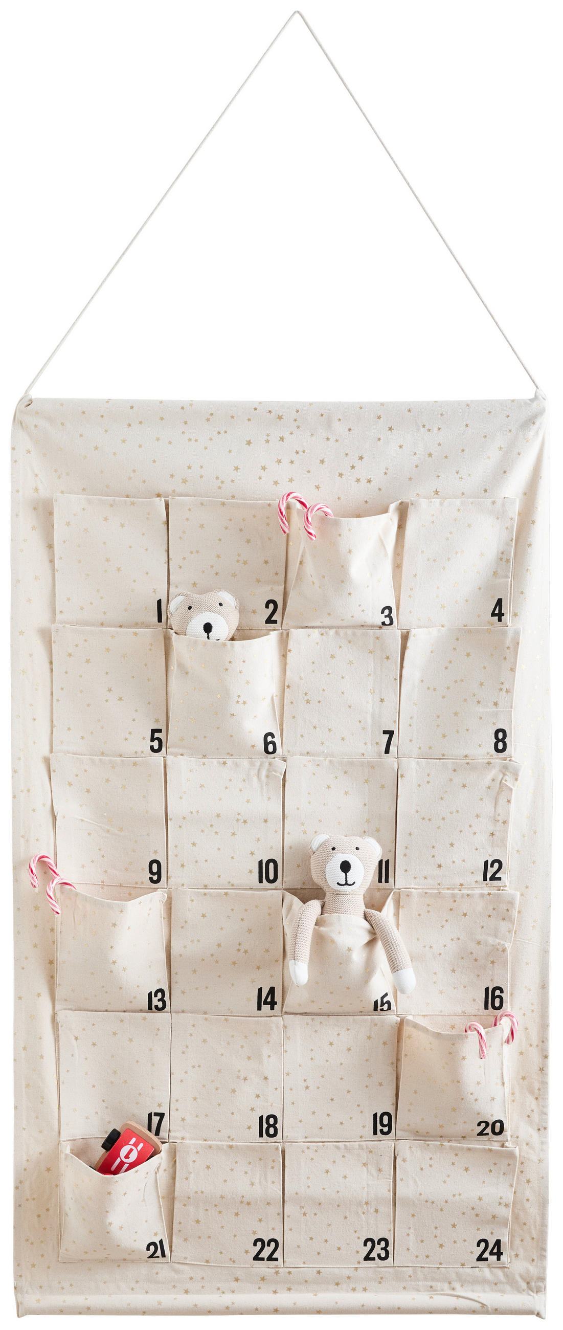 ADVENTSKALENDER  - Naturfarben, KONVENTIONELL, Textil (71/123cm) - X-Mas