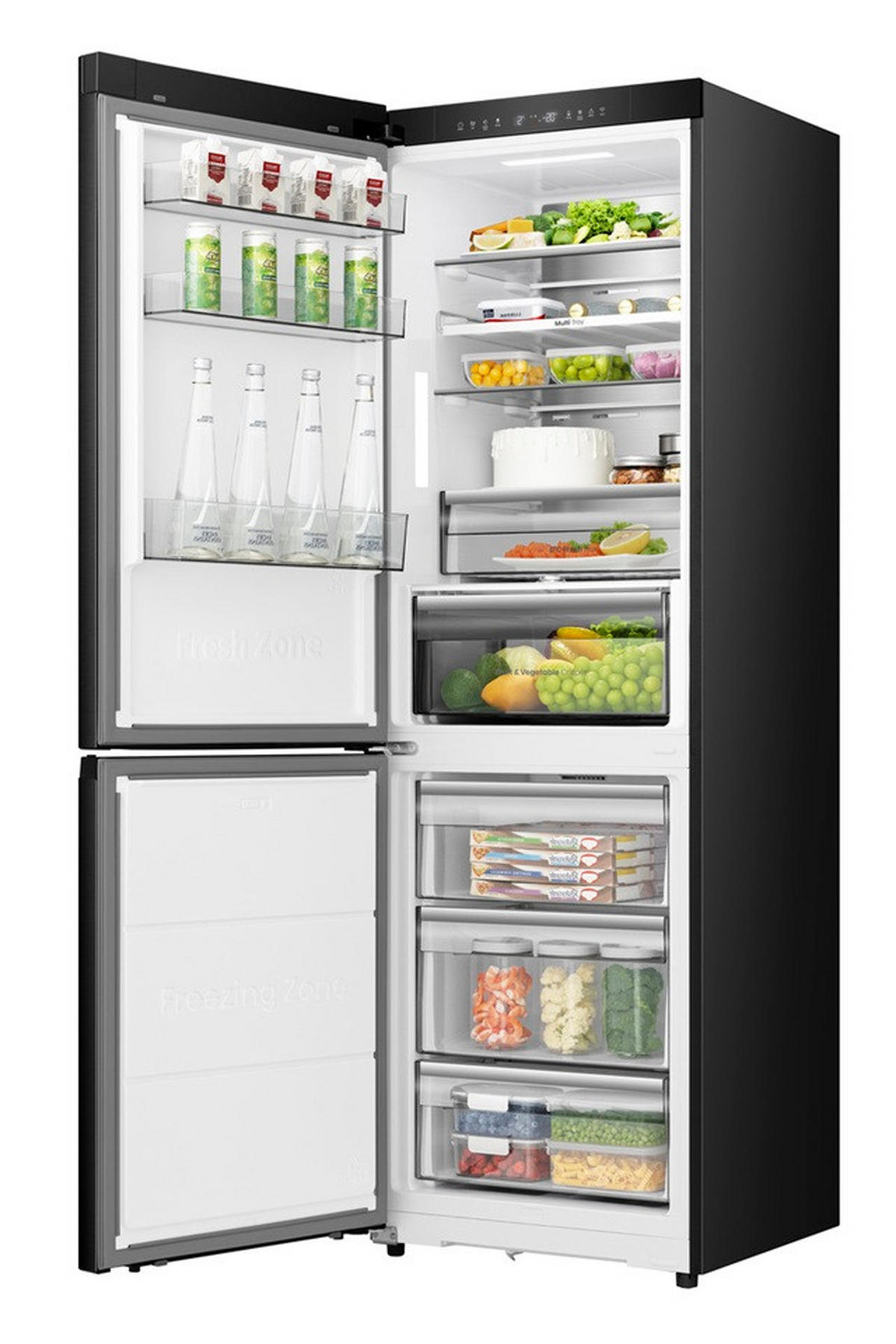 KÜHL-GEFRIER-KOMBINATION 59,5/185,6/60 cm RB3K330SAFC  - Schwarz, Basics (59,5/185,6/60cm) - Hisense