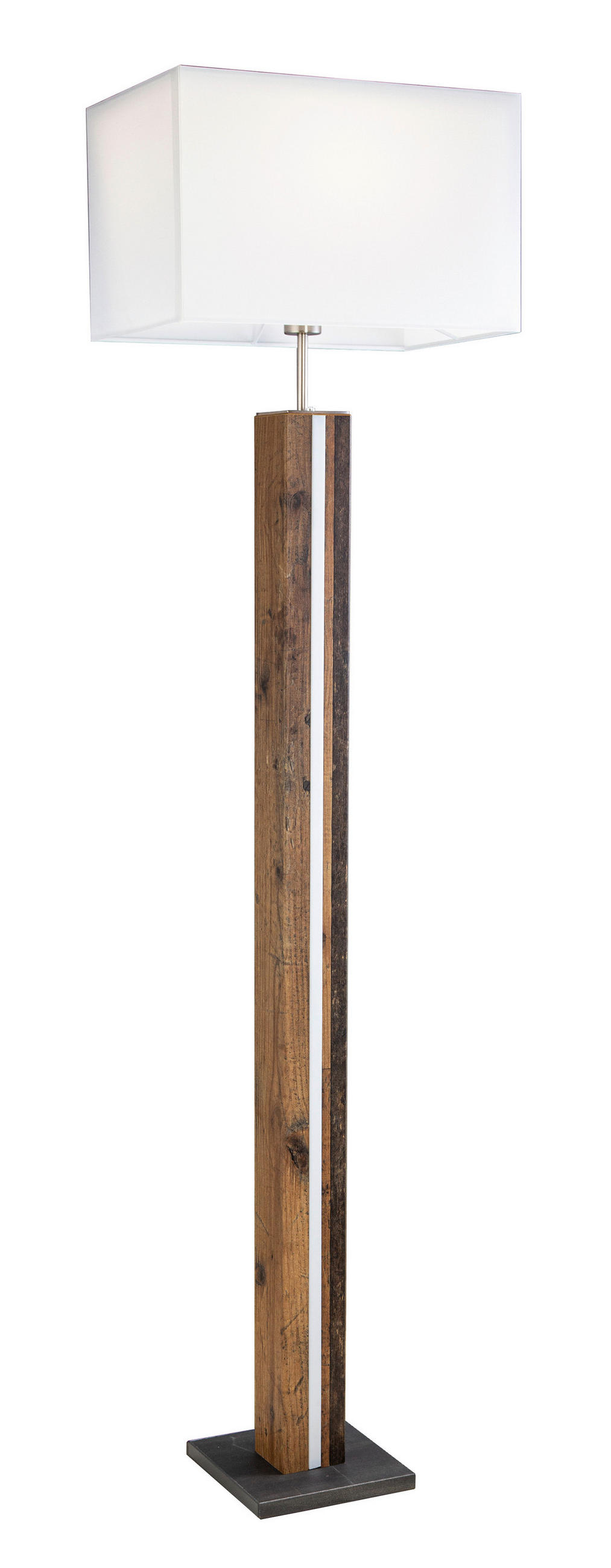 STEHLEUCHTE 40/27/150 cm    - Beige/Silberfarben, Natur, Holzwerkstoff/Textil (40/27/150cm) - Globo