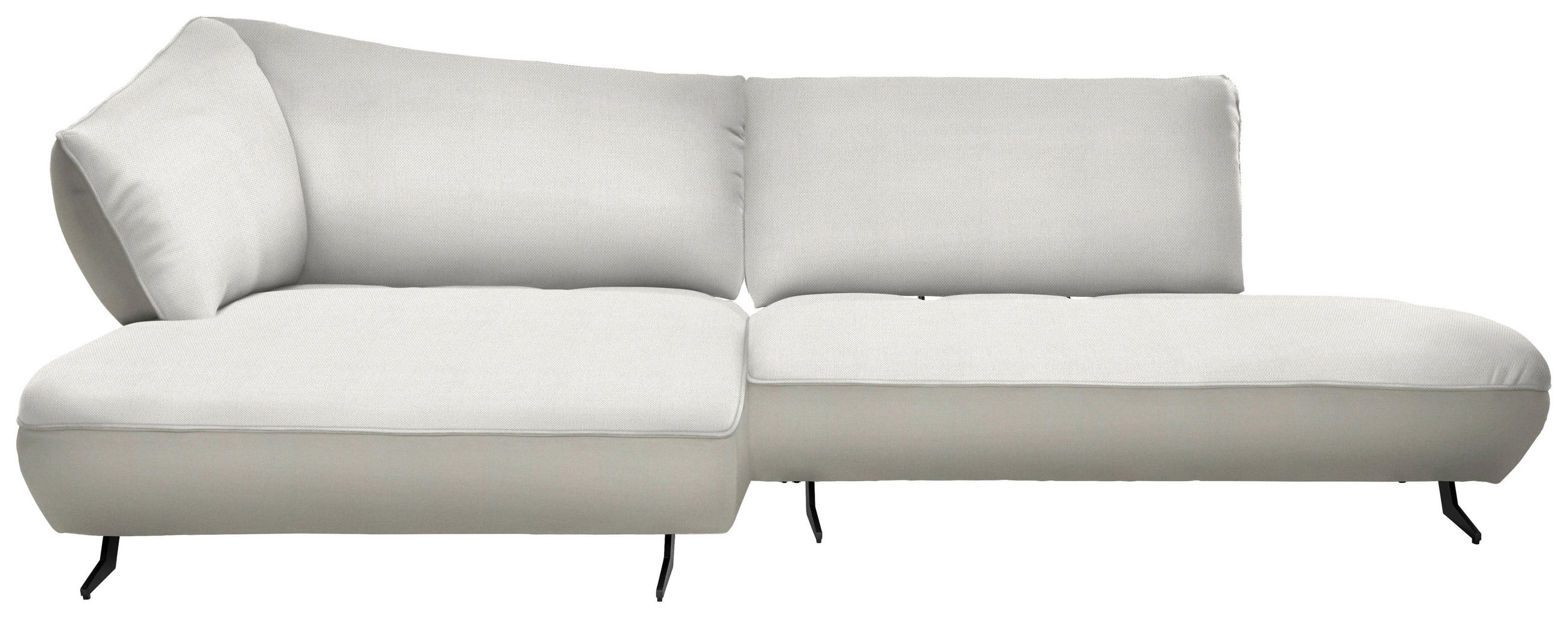 ECKSOFA in Webstoff, Struktur Creme, Naturfarben  - Anthrazit/Creme, Design, Textil/Metall (172/265cm) - Joop!