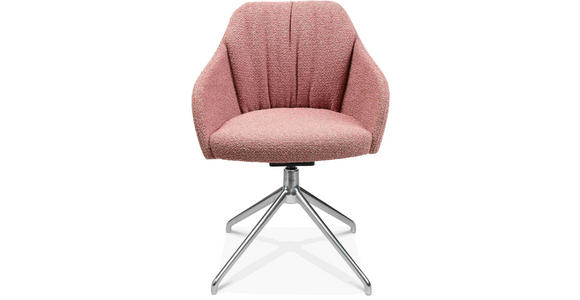ARMLEHNSTUHL in Aluminium Flachgewebe - Alufarben/Rosa, Design, Textil/Metall (58/81,5-84,5/60cm) - Johann Jakob