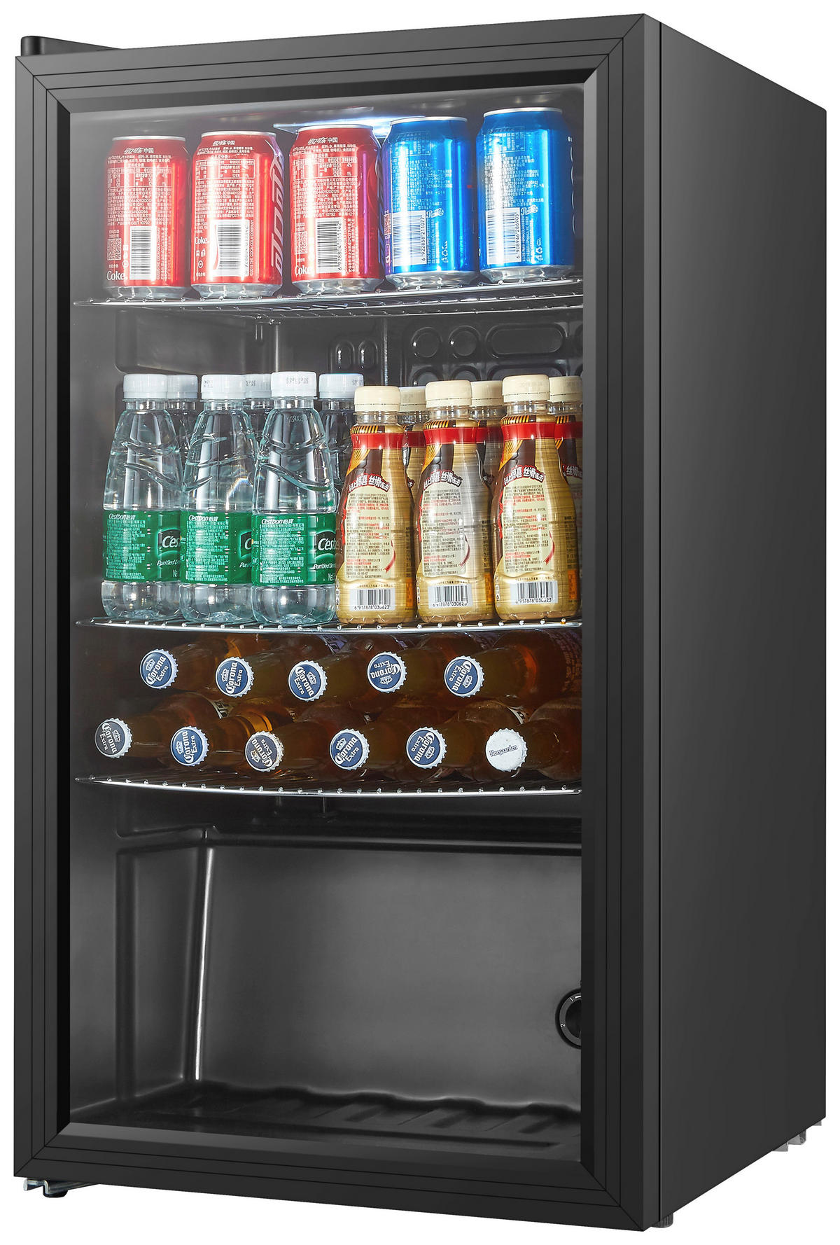 KÜHLSCHRANK 46,5/84,5/47 cm BG-93  - Schwarz, Basics, Glas/Metall (46,5/84,5/47cm) - Atrigo