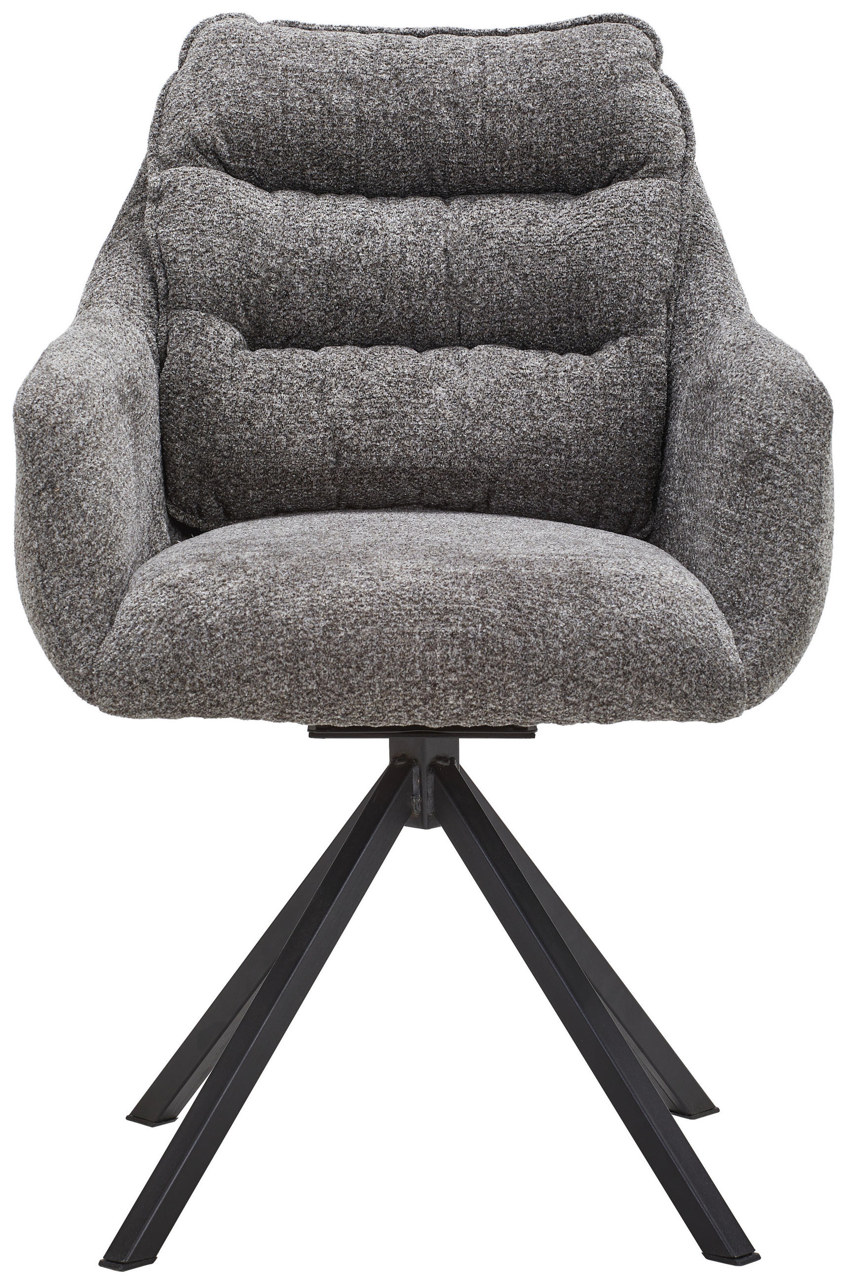 ARMLEHNSTUHL  in Stahl Chenille  - Anthrazit/Schwarz, KONVENTIONELL, Textil/Metall (59/86/69,5cm) - Linea Natura