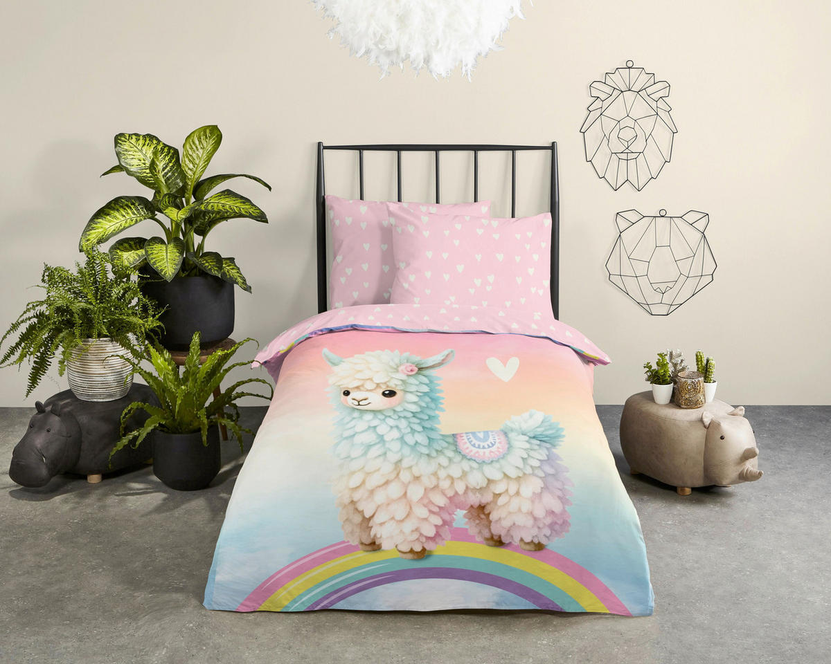 KINDERBETTWÄSCHE 140/200 cm  - Multicolor/Rosa, Basics, Textil (140/200cm)