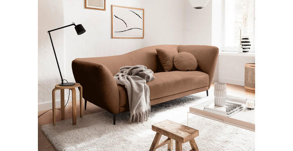 RÉCAMIERE Braun Chenille Zierkissen, Rücken echt  - Schwarz/Braun, KONVENTIONELL, Textil/Metall (224/70/97cm) - Hom`in