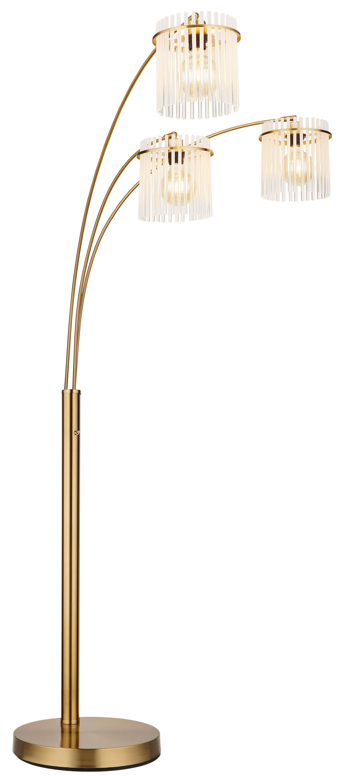 STEHLEUCHTE GORLEY 100/160/180 cm   - Klar/Goldfarben, Trend, Glas/Kunststoff (100/160/180cm) - Globo