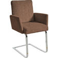 ARMLEHNSTUHL  in Stahl Chenille  - Chromfarben/Braun, Design, Textil/Metall (60/92/60cm) - Dieter Knoll