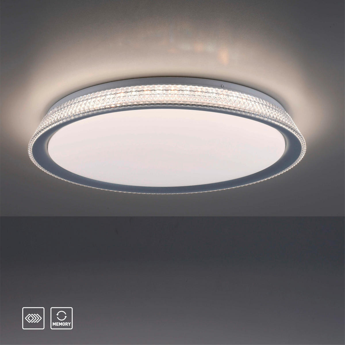 STROPNA LED-SVETILKA   36 W//3000 K/230 V/ - srebrne barve, Basics, kovina/umetna masa (51/51/8,9cm)