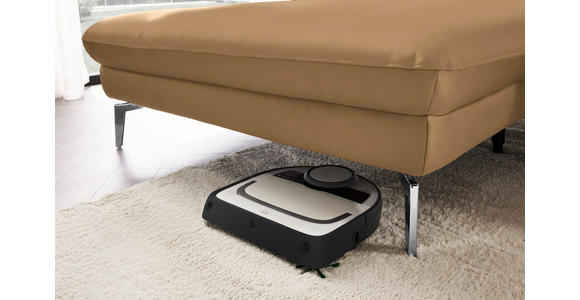 ECKSOFA in Echtleder Honig 157/325 cm - Schwarz/Honig, Design, Leder/Metall (157/325cm) - Dieter Knoll