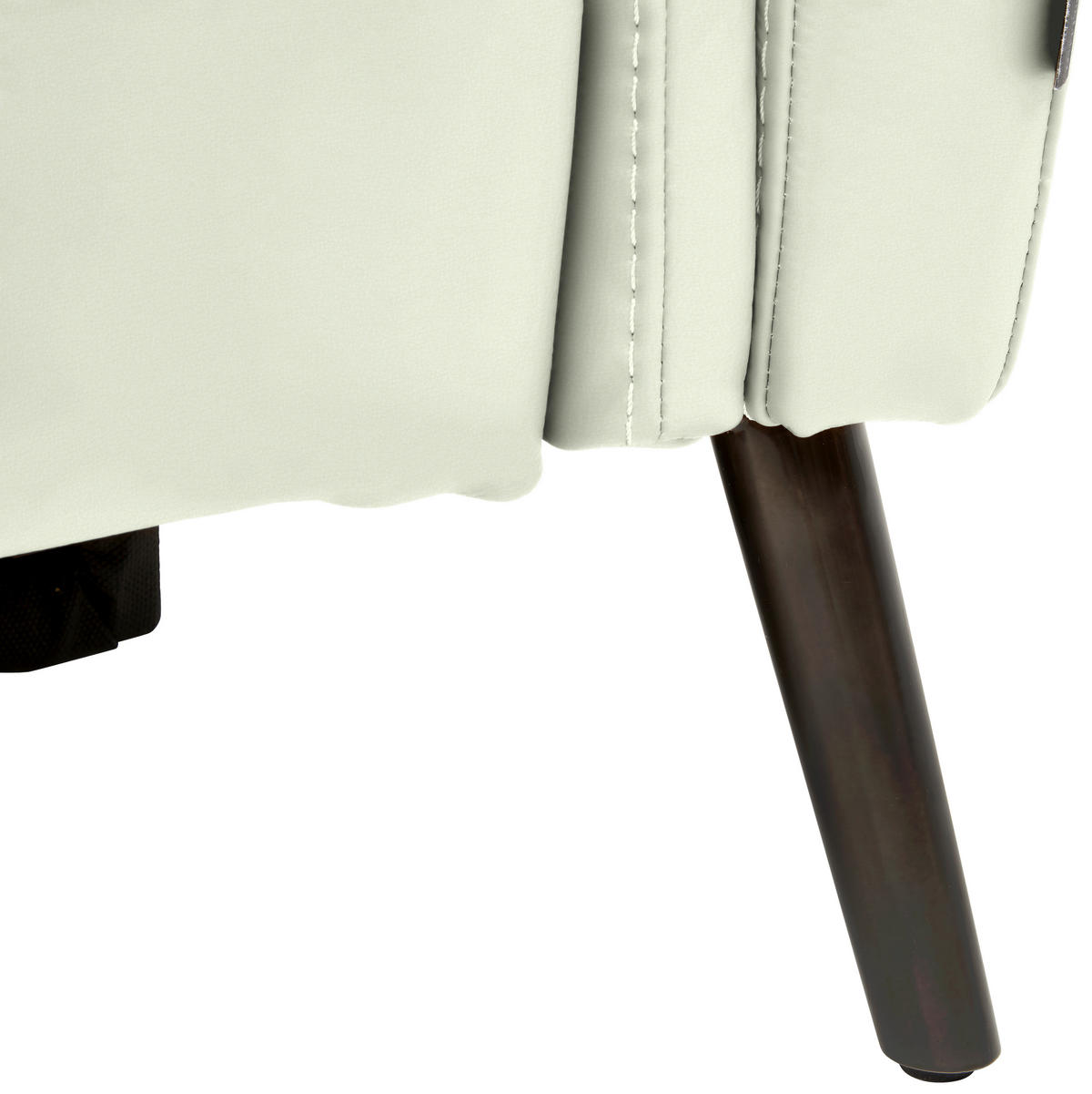 3-SITZER-SOFA Echtleder Weiss  - Weiss/Schwarz, Design, Leder/Metall (210/79/104cm) - Belluti